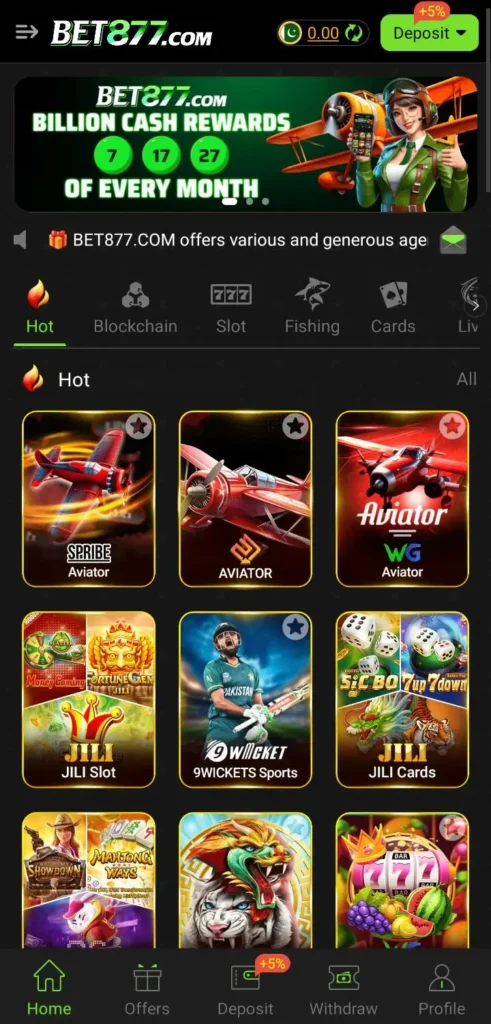 bet877-game-interface