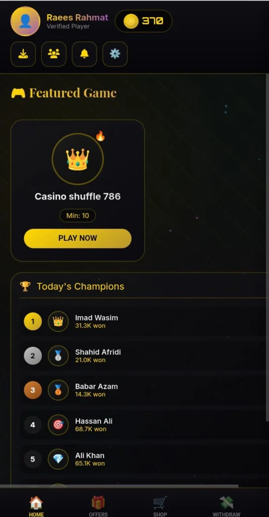 casino-shuffle-786-game-interface